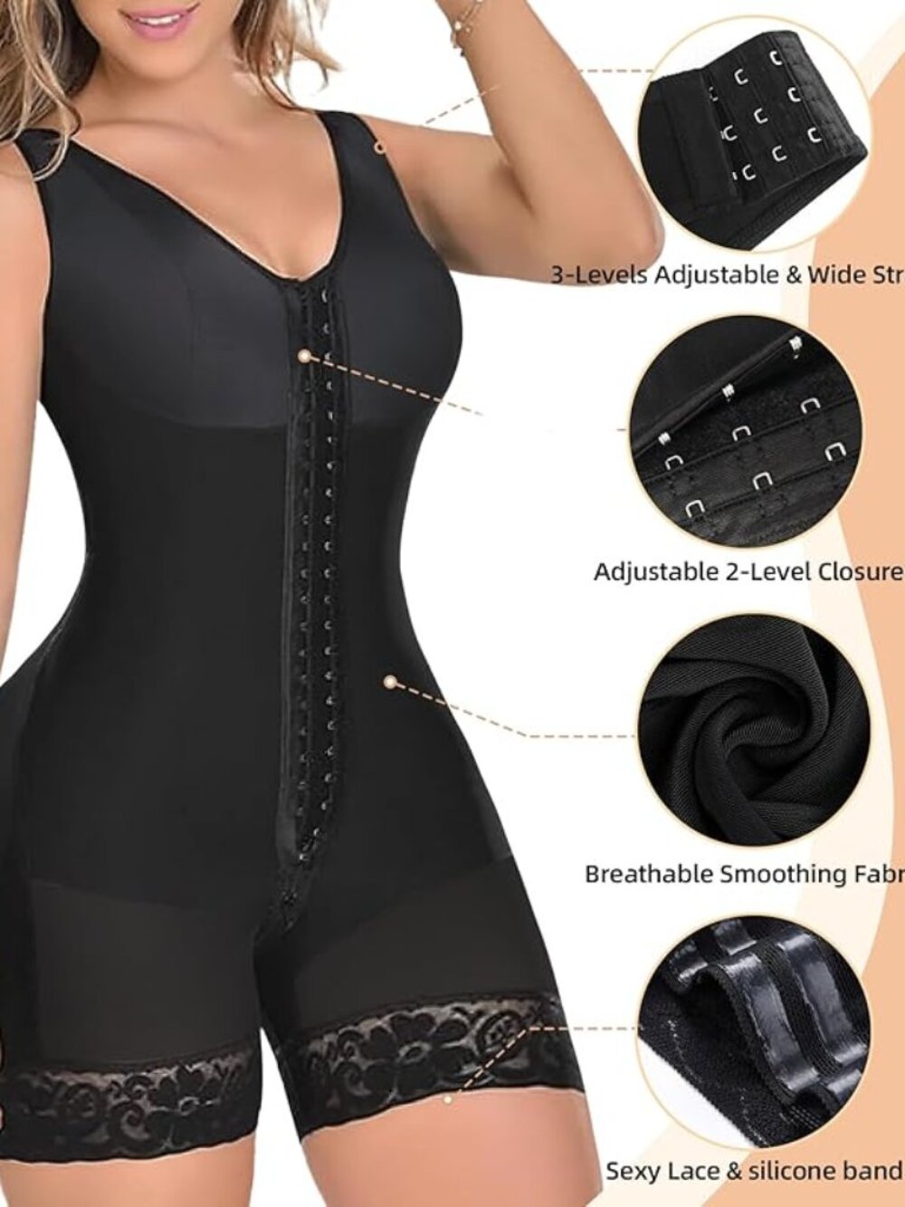 YIANNA Shapewear for Women Tummy Control Post Surgery Full Body  S  7275-91s